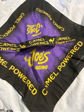 Vintage Sturges 1994 Joe's Racing 'Camel Powered' Purple & Black Bandana Visor